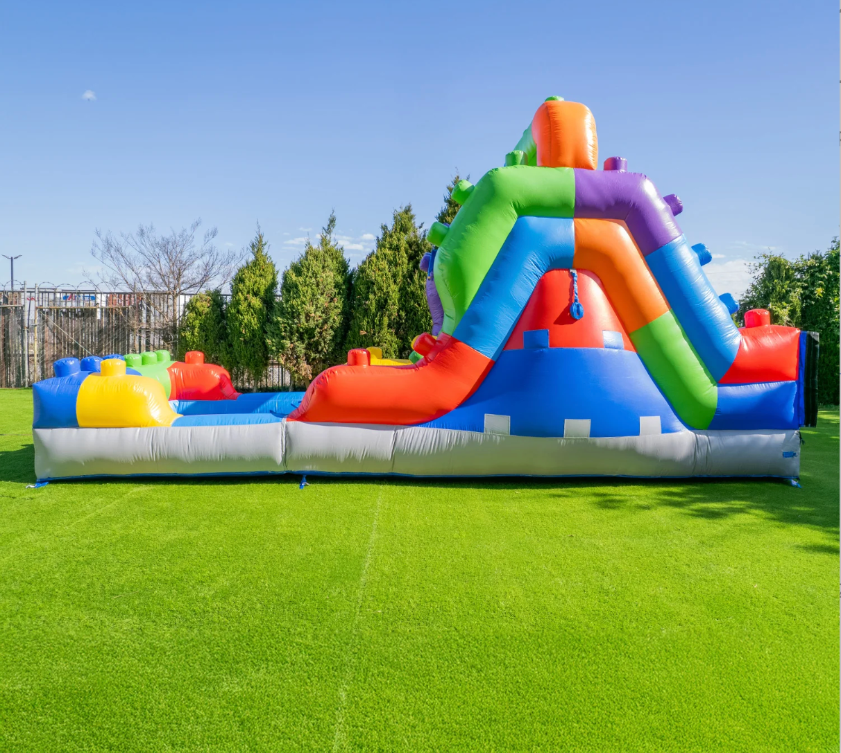 Block water slide with attached pool kids party rental Maryland
