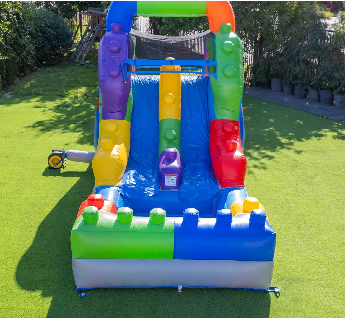 Inflatable water slide rental setup backyard outdoor party MD