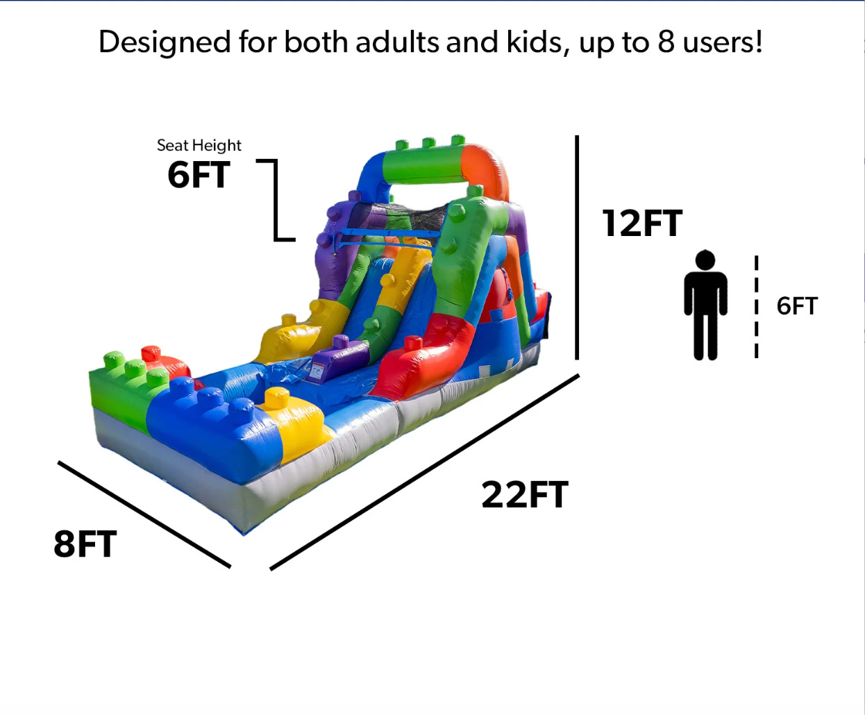 Block-style inflatable water slide summer party rental Maryland